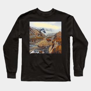 Hiking in the mountains in Switzerland Long Sleeve T-Shirt